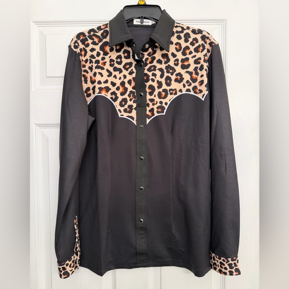 🐆Leopard Print Rodeo Shirt - Picture 1 of 8